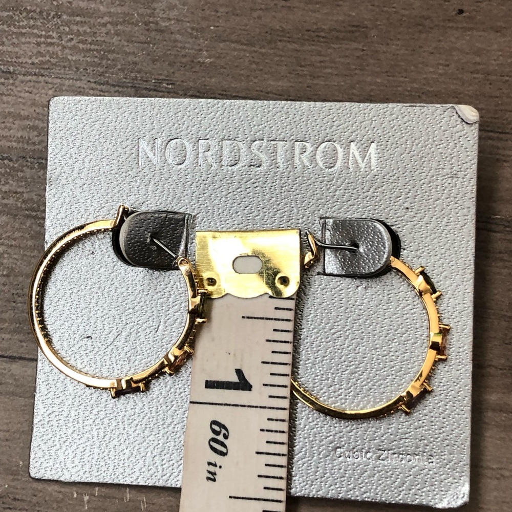 New Nordstrom inside out cubic zirconia hoop earrings - Picture 8 of 8